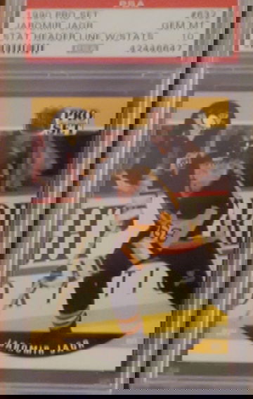 1990 Pro Set Jaromir Jagr Stat Header w/ stats rc PSA 10 - low pop!