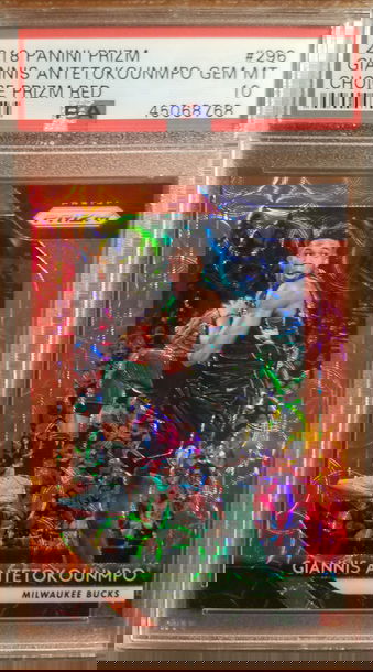 2018-19 MVP YEAR Prizm Choice Red Prizm #'d 80/88 Giannis Antetokounmpo PSA 10 Gem Mint