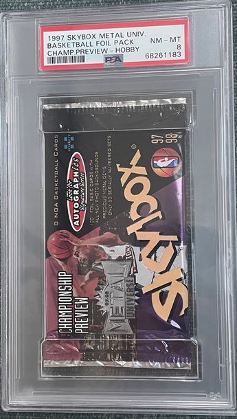 1997 Skybox Metal Universe Championship Preview Foil Pack Hobby PSA 8