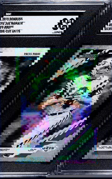 2019 Donruss Silver Press Proof Die Cut 69/75 #193 Joe Namath SGC 8 NM-MT