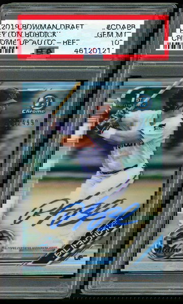 2019 Bowman Chrome PEYTON BURDICK Refractor Auto RC PSA 10 Autograph #095/499 Miami Marlins