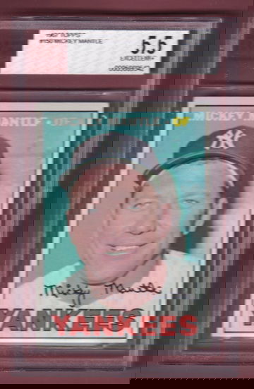 1967 Topps #150 Mickey Mantle BVG 5.5