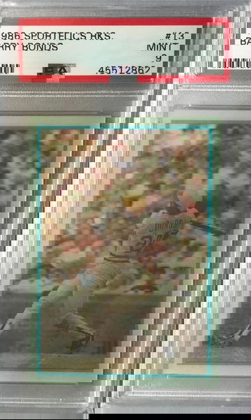 Barry Bonds Rookie - 1986 Sportflics Rookies #13 - PSA 9 mint