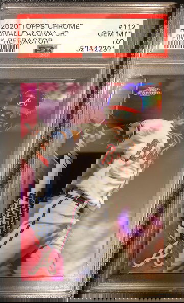 2020 Topps Chrome #112 Ronald Acuna Jr Pink Refractor PSA 10 GEM MINT