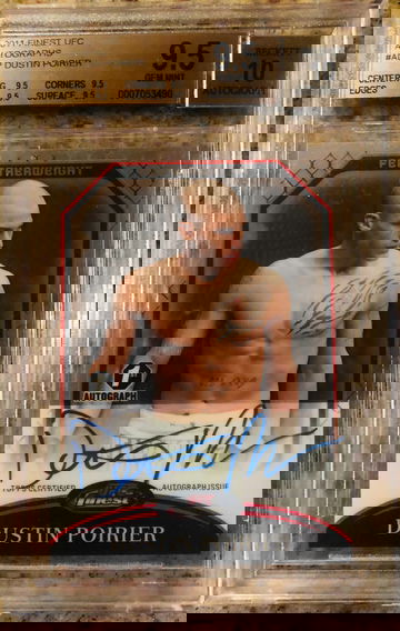 2011 UFC Topps Finest Dustin Poirier RC 1st Auto BGS 9.5/10 Only True Gem 9.5 & Only 1 PSA 10