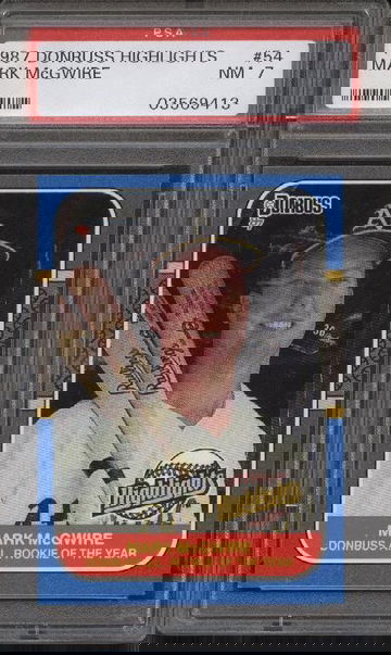 1987 Donruss Highlights #54 Mark McGwire PSA 7 NM