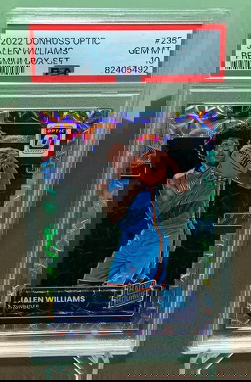 2022-23 Donruss Optic Premium Box Set Jalen Williams #235 /249 PSA 10