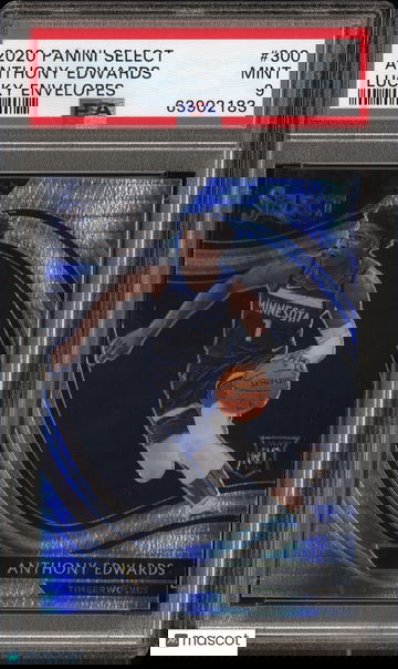 2020 Select Anthony Edwards #300 PSA 9 Lucky Envelopes Prizm #1 /8 RC Courtside