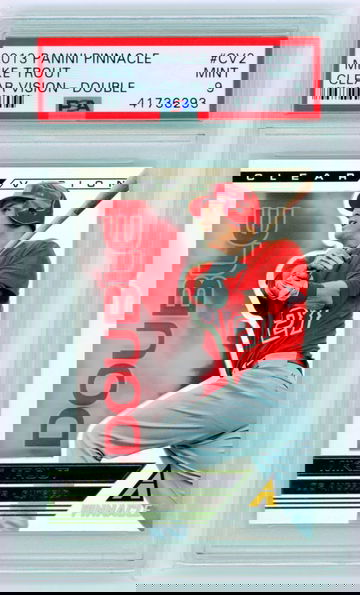 2013 Panini Pinnacle #CV2 Mike Trout Clear Vision-Double PSA 9 MINT!