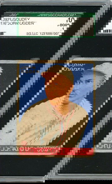 1933 Goudey John Ogden #176 SGC 1 P1364