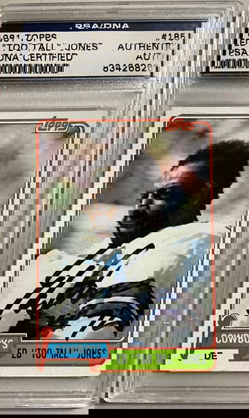 1981 TOPPS #185 ED ”TOO TALL” JONES AUTHENTIC PSA/DNA CERTIFIED AUTO