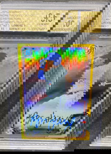 Rowdy Tellez bowman chrome gold Refractor auto