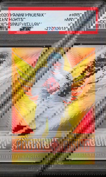 2020 Panini Phoenix Rookie Rising Yellow Jalen Hurts #RR5 /75 PSA 9