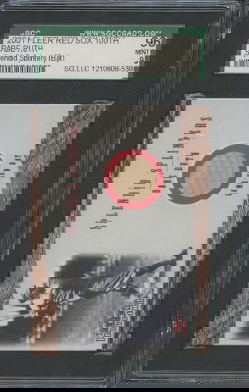 2001 Fleer Red Sox 100th Splendid Splinters Babe Ruth Game Used Bat SGC 96 Mint 9