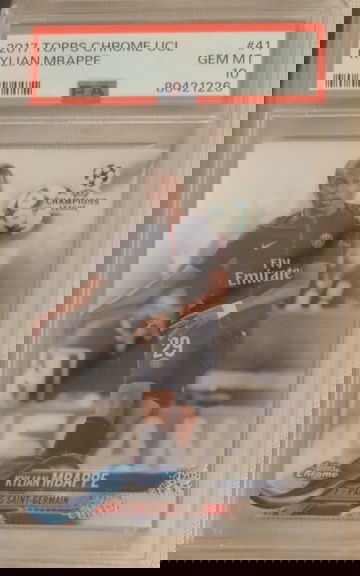 2017 Kylian Mbappe Topps Chrome UEFA Champions League RC PSA 10