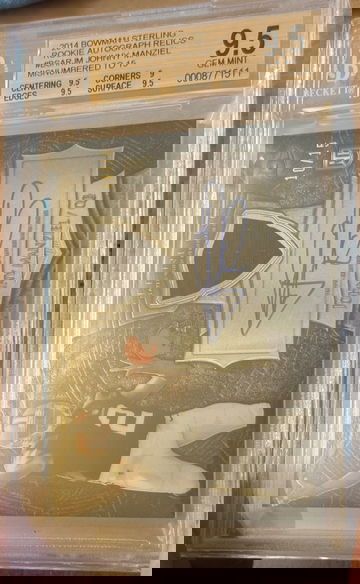 2014 Bowman Sterling Johnny Manziel Rookie Blue Wave  /15 BGS 9.5 Auto 10