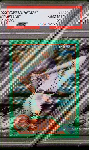 2023 Topps Chrome Green Wave /99 Riley Greene #182 PSA 10 Tigers