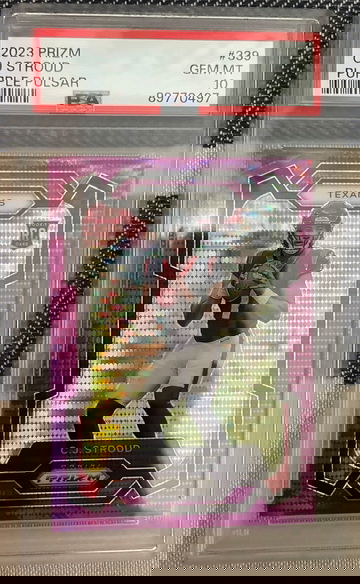 2023 Panini Prizm CJ Stroud RC Purple Pulsar PSA 10 #339 Texans