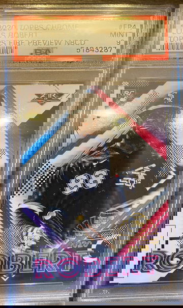 2020 topps chrome topps fire preview luis robert  psa 9