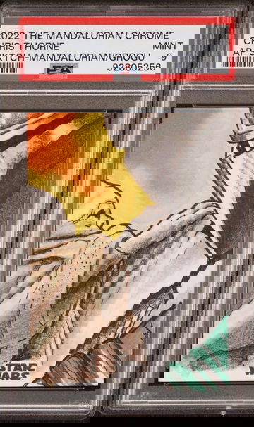 2022 TOPPS CHROME STAR WARS THE MANDALORIAN BESKAR EDITION CHRIS THORNE SKETCH MANDO/GROGU PSA 9