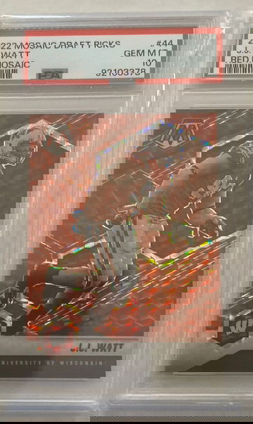2022 Mosaic Draft JJ Watt Red Mosaic Prizm PSA 10 Gem Mint    