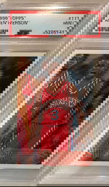 Allen Iverson Rookie Card - 1996 Topps #171 - PSA 9 Mint