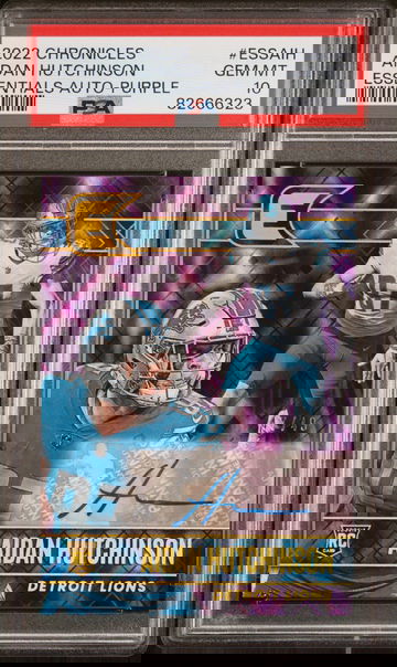 2022 Panini Chronicles Aidan Hutchinson Auto Purple #ESSAIH PSA10