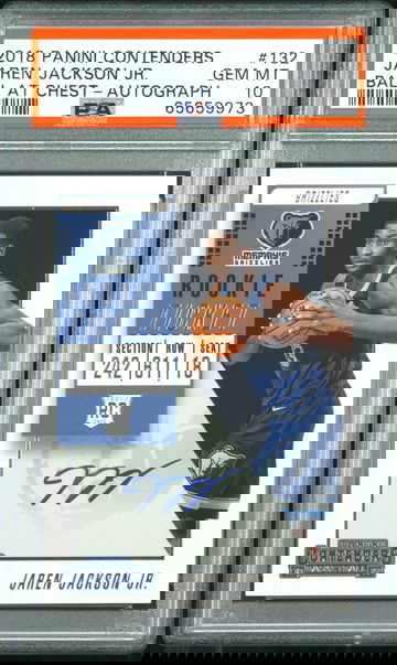 2018-19 Panini Contenders Jaren Jackson Jr Rookie Ticket Auto PSA 10 Gem Mint Grizzlies
