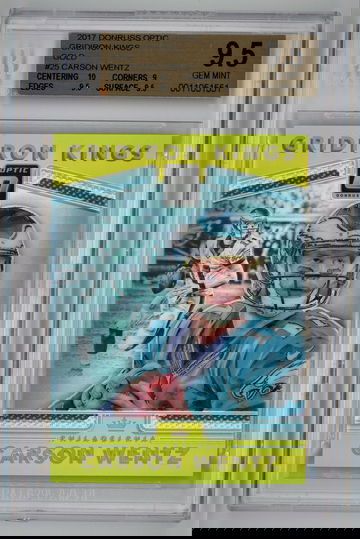 2017 Donruss Optic Gridiron Kings Gold /10 Carson Wentz Pop 1 None Higher!