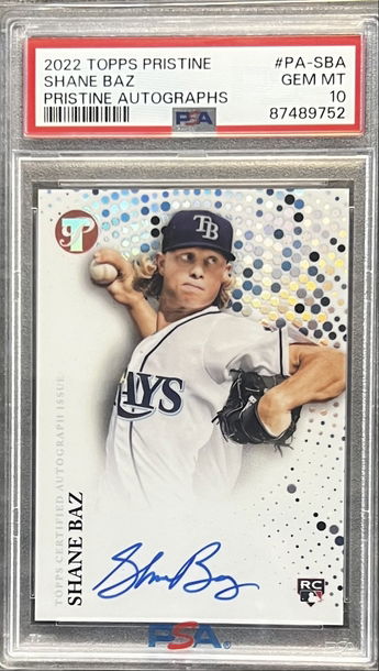 2022 Topps Pristine Shane Baz RC Auto #PA-SBA PSA Graded Slab GEM-MINT  10 MLB