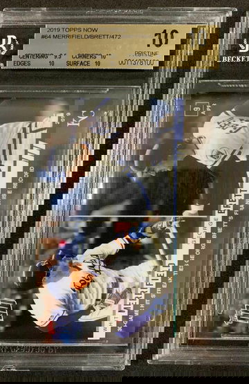 2019 Topps Now #64 Whit Merrifield / George Brett BGS 10 PRISTINE POP 7 - DHL Express Air with Tracking from Overseas