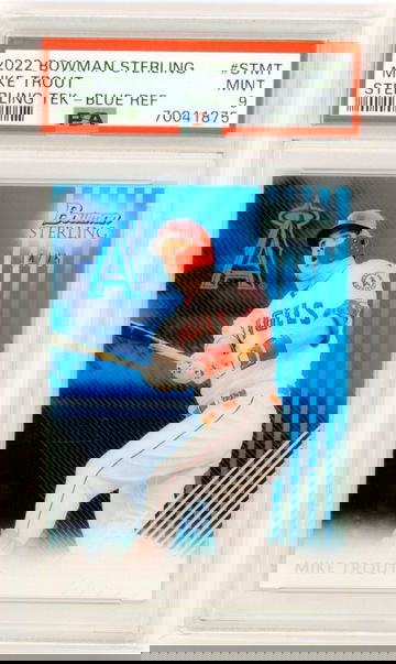 2022 Bowman Sterling Sterling Tek #STMT Mike Trout Blue Refractor PSA 9 MINT!