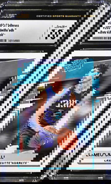 2020-21 Donruss LaMelo Ball Rated Rookie #202 CSG 10 Gem Mint Charlotte Hornets