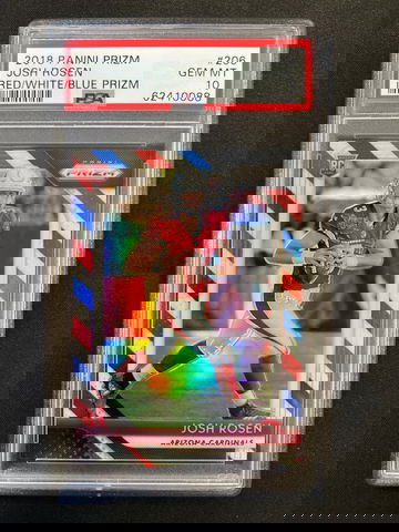 2018 Panini Prizm - Josh Rosen - Rookie Red White Blue Prizm - PSA 10 Gem Mint