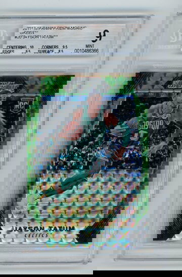 2017 jayson tatum prizm mosaic green bgs 9