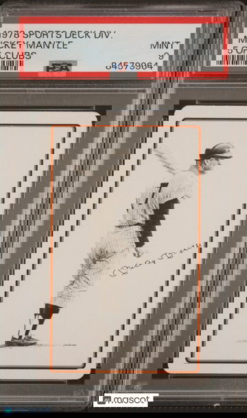 1978 Sports Deck Divison Mickey Mantle PSA 9 - Yankees - Five of Clubs