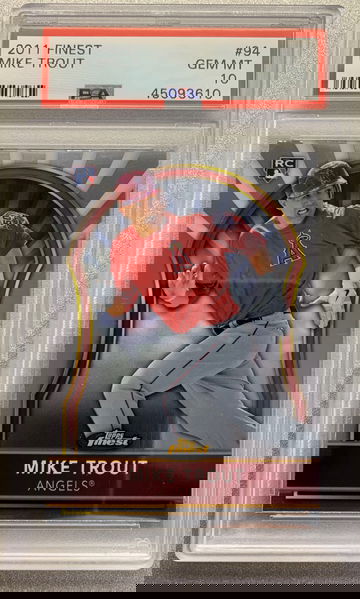 MIKE TROUT 2011 TOPPS FINEST ROOKIE #94 PSA 10 GEM MINT