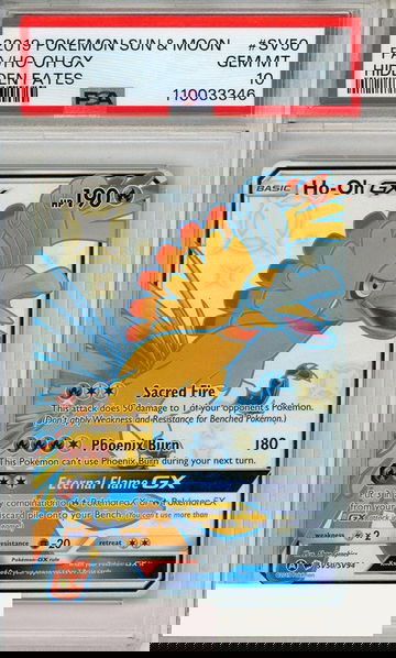 2019 POKEMON SUN   MOON HIDDEN FATES FA HO-OH GX #SV50 HIDDEN FATES PSA 10