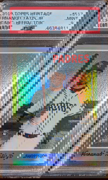 2019 Topps Heritage Fernando Tatis Jr Refractor /569 RC PSA 9