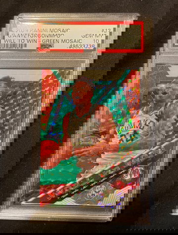 2019 Panini Mosaic Giannis Antetokounmpo Will to Win — Green Mosaic PSA 9