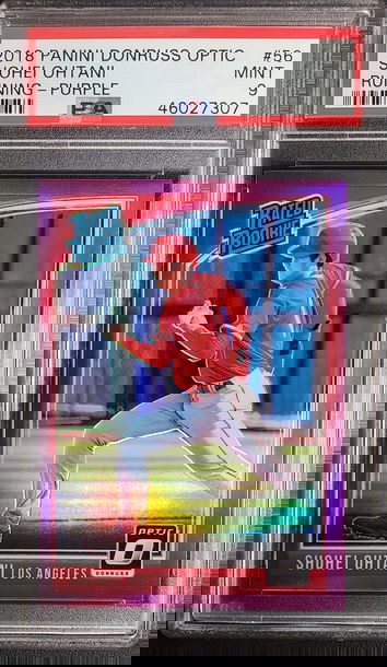 2018 Donruss Optic Running Purple #56 Shohei Ohtani RC PSA 9 MINT