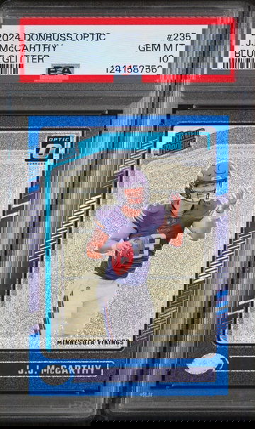 2024 Donruss Optic Rated Rookie Blue Glitter JJ Mccarthy #235 PSA 10