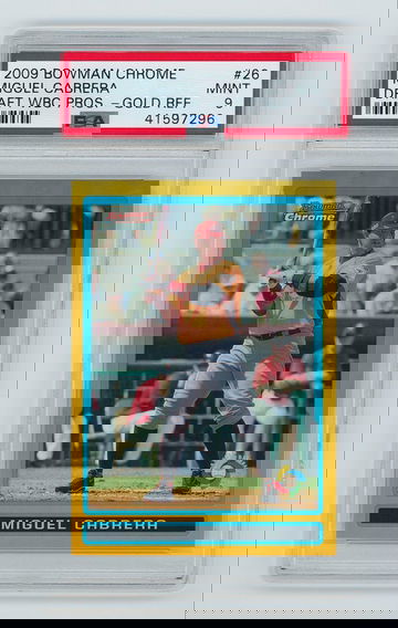 2009 Bowman Chrome Miguel Cabrera Draft WBC Gold Refractor /50