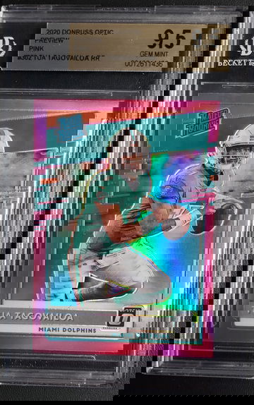 2020 Donruss Optic Preview Pink #302 Tua Tagovailoa RC BGS 9.5 GEM MT