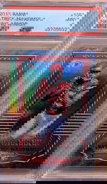 2017 Panini Patrick Mahomes II Shining Armor #104 Rookie Card RC PSA 9