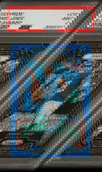2023 Panini Prizm Daniel Jones Blue Shimmer /25 PSA 9 