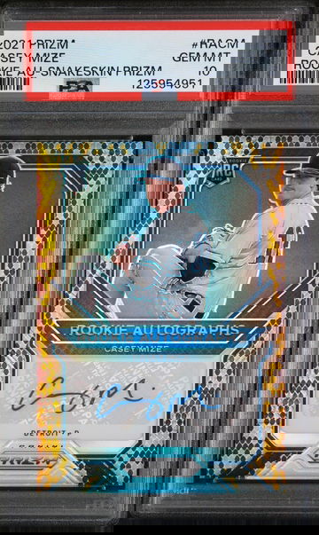 2021 Panini Prizm Rookie Autographs Snakeskin Prizm Casey Mize #RACM /149 PSA 10