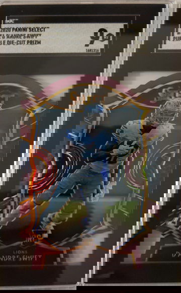 2020 Panini Select D'Andre Swift purple die cut prizm #51 Detroit Lions