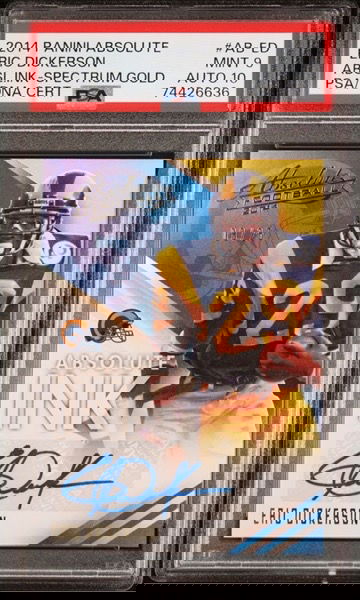 2014 Panini Absolute Ink Spectrum Gold Eric Dickerson Auto /25 HOF PSA 9 Auto 10