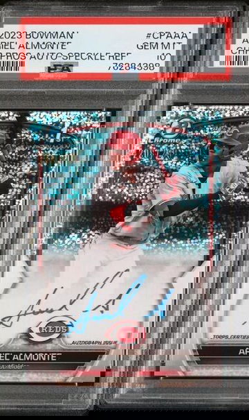 2023 Bowman Chrome Ariel Almonte Speckle Refractor Auto /299 PSA 10 GEM MINT